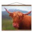 Abstract Hairy Cow 20x16 Teak Hanging Canvas