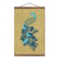 Regal Peacock Pattern 12x18 Teak Hanging Canvas