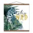 Leopard Stay Wild  16x16 Teak Hanging Canvas