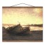 Beached Golden Boats 16x20 Teak Hanging Canvas