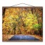 Autumn Forest Path Gold 16x20 Teak Hanging Canvas