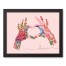 Heart Hand Flowers 14x11 Black Framed Canvas