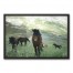 Horses In Green Field 30x20 Black Framed Canvas