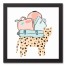 Leopard With Luggage 12x12 Black Framed Canvas