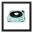 Teal Turntable 12x12 Black Framed Canvas
