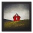 Red Cabin Dark Vignette 12x12 Black Framed Canvas
