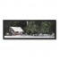 Snowy Cabin By Forest 36x12 Black Framed Canvas