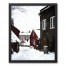 Snowy Small Town Dark 16x20 Black Framed Canvas