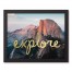 Explore Gold Script 14x11 Black Framed Canvas