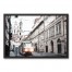 City Buildings And Bus 30x20 Black Framed Canvas