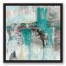 Teal Abstract 20x20 Black Floating Framed Canvas