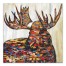 Crazy Painted Moose Colors 24x24 Canvas Wall Art