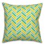 Yellow Blue Herringbone 18x18 Spun Poly Pillow