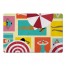 Retro Aerial Beach View Bright 27x18 Floor Mat