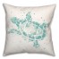 Splatter Sea Turtle Teal Pillow