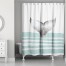 Whale Tail Stripes Shower Curtain