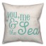You Me Sea White Wood Pillow