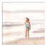 Watercolor Lady On Beach 16x16 Canvas Wall Art