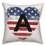 American Flag Heart Personalized 18x18 Spun Poly Pillow