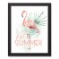 Hello Summer Flamingo 11x14 Black Framed Canvas