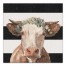 Cow On Stripes With Crown 24x24 Canvas Wall Art