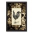 Black N White Rooster 12x18 Black Framed Canvas