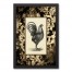 Black N White Rooster 12x18 Black Framed Canvas