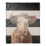 Cow On Stripes With Crown 50x60 Coral Fleece Blanket