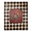 Distressed White Black Tile Pattern With Rooster 50x60 Coral Fleece Blanket