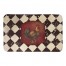 Distressed White Black Tile Rooster 34x21 Bath Mat