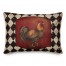 White Black Tile Rooster 14x20 Spun Poly Pillow