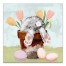 Bunny in Pot 16x16 Canvas Wall Art
