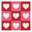 Heart Checker Pattern  16x16 Canvas Wall Art