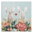 Bunny Couple Flowers  24x24 Canvas Wall Art