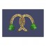 Navy Lucky Horseshoe 30x20 Canvas Wall Art