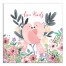Two Love Birds And Flowers  12x12 Canvas Wall Art