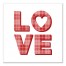 Love Plaid Stack 12x12 Canvas Wall Art