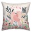 Two Love Birds And Flowers  16x16 Spun Poly Pillow