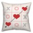 Tic Tac Toe Hearts 16x16 Spun Poly Pillow