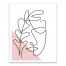 Single Line Face Leaf Colors 16x20 Canvas Wall Art