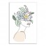 Lady Face Flowers Sketch  20x30 Canvas Wall Art
