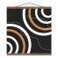 Lines On Black 16x16 Teak Hanging Canvas