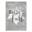 Hello Fall Gray Leaf Wood 11x14 Canvas Wall Art