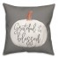 Gray Grateful And Blessed Pillow