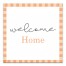 Orange Plaid Welcome Home 12x12 Canvas Wall Art