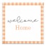 Orange Plaid Welcome Home 16x16 Canvas Wall Art