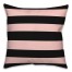Blush And  Black Stripes Pillow
