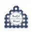 Thankful Blue Plaid 17x17 House Shaped Canvas
