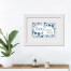 Blue Floral 16X12 White Framed Print Under Glass