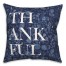 Blue Thankful Floral Pillow